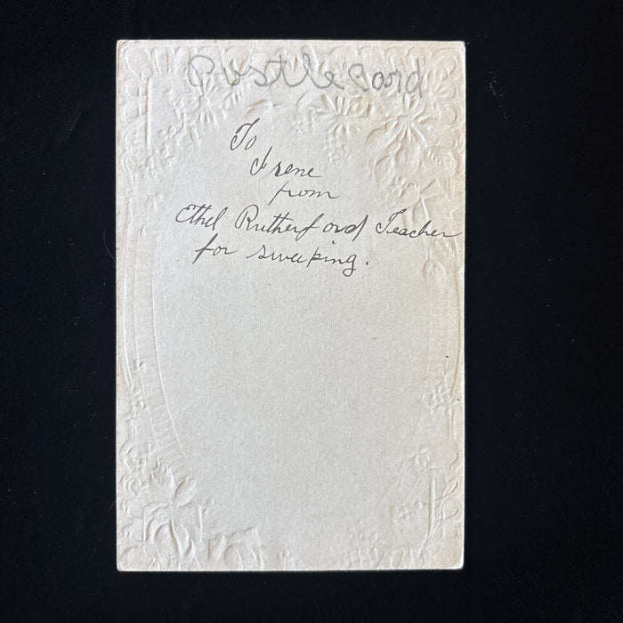Antique Postcard Sweeping Reward Teacher Rutherford Embossed Winter Birds Roses