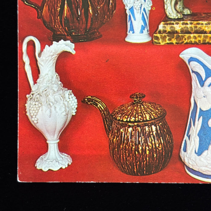 Vintage Postcard Antique Pottery Bennington Porcelain Museum Gold Lion Vermont
