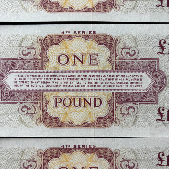 Vintage Banknote 1962 Set British Armed Forces £1 Voucher 4th Series K/2 UNC 3pc