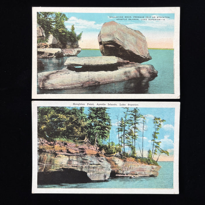Vintage Postcard Lot Wisconsin Apostle Islands Lake Superior Balancing Rock