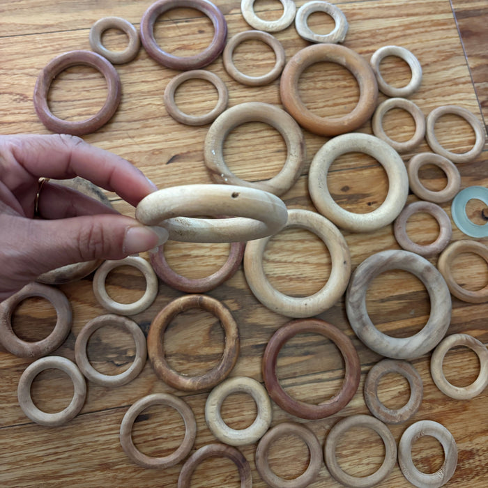 Display Stand Bundle: 51 Wood Rings for Balls, Eggs, Stones