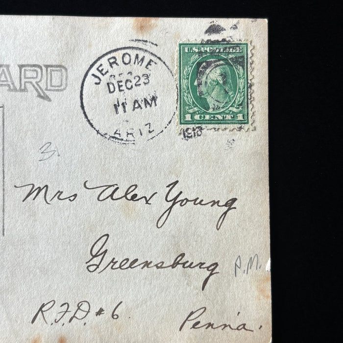 Antique Postcard 1915 RPPC Jerome Arizona Verde River Clarkdale Mining Towns