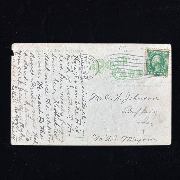 Antique Postcard 1913 Keokuk Iowa Mississippi River Power Dam Construction