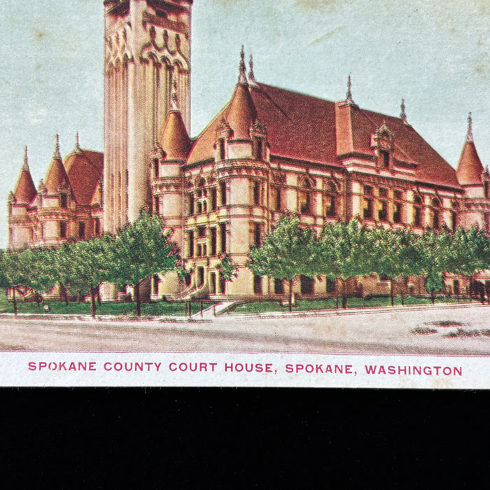 Antique Postcard Wealth Civic Ambition Spokane County Courthouse Washington