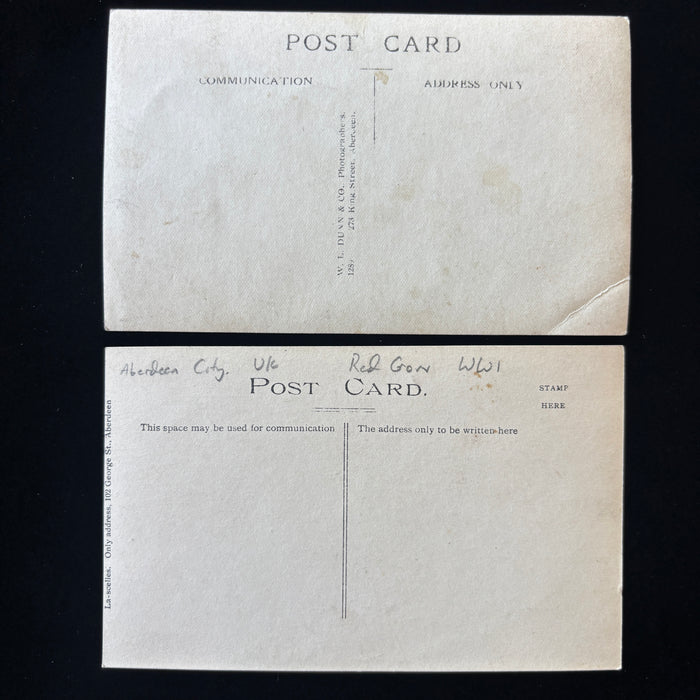 Antique Postcard Lot WWI Scottish Soldier Kilt Red Cross Medic Aberdeen Scotland Studio