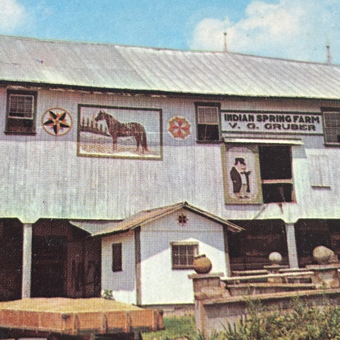 Vintage Postcard 1970 American Road Trip Dutch Hex Barn New England Travel