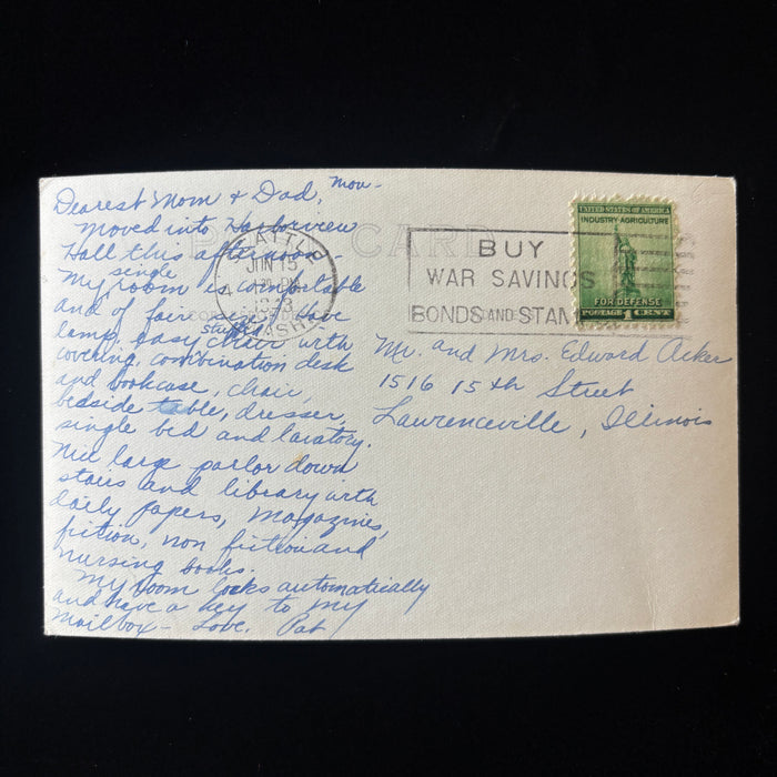 Vintage Postcard 1943 RPPC Seattle Washington Nurses Dorm Harborview Hospital