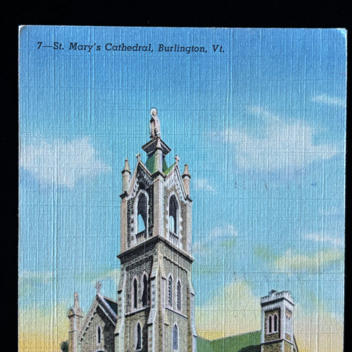 Vintage Postcard 1943 Mincemeat Canning St Marys Cathedral Burlington VT Posted