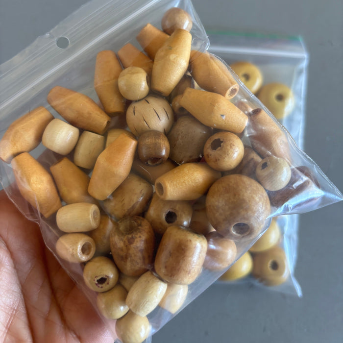 Wood Bead Bundle: Yellow Jewelry Making Craft Supplies