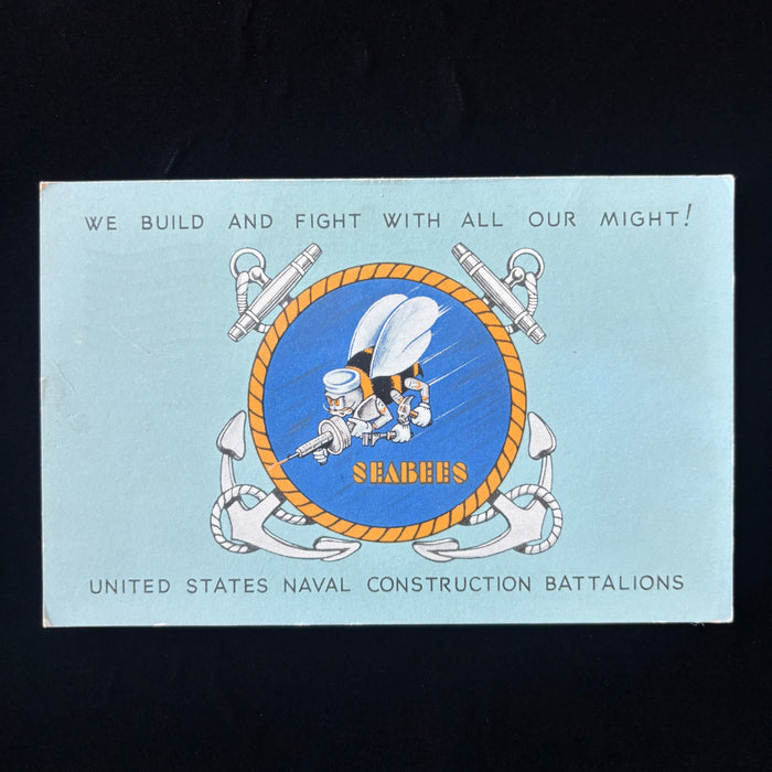 Vintage Postcard 1943 WWII US Navy Seabees Gulfport 114th Construction Battalion