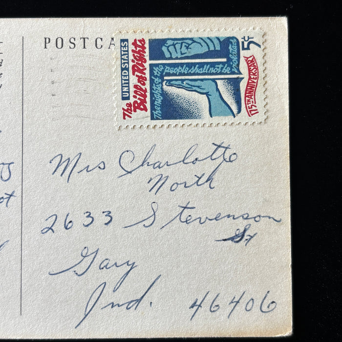 Vintage Postcard 1967 New England Life Mural Gov Shirley Louisburg Boston