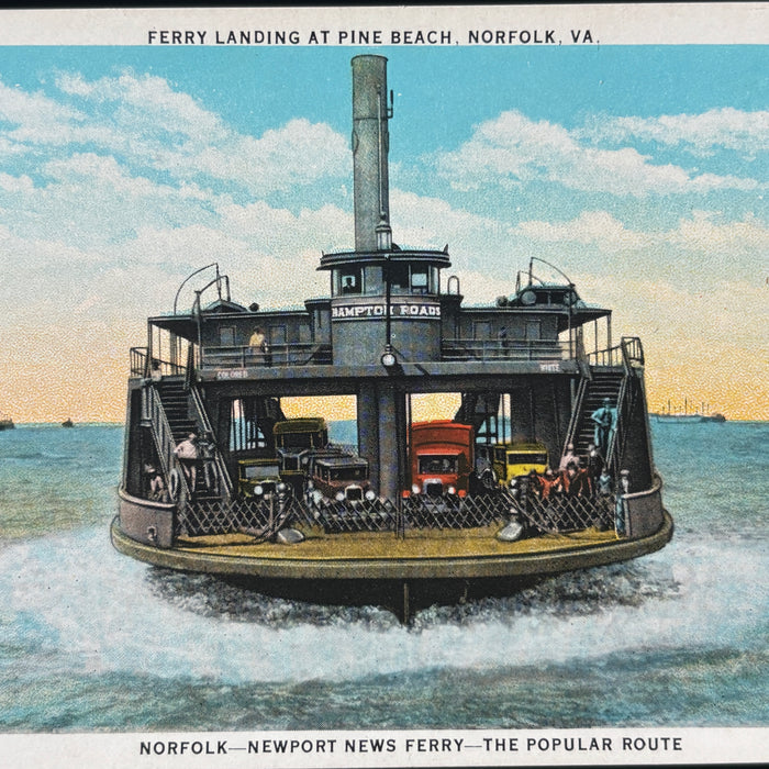 Vintage Postcard Lot Bridge Ferry Boat Cars Virginia Beach Hotel James River