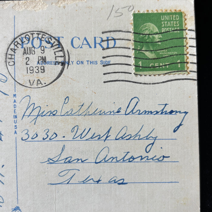 Vintage Postcard 1939 Blue Ridge Mt Sunset Skyline Dr Norfolk Western Railway VA