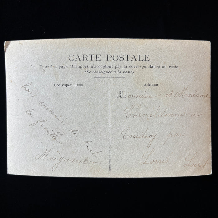 Antique Postcard 1900s RPPC French Family Portrait Coudroy Lorris Loiret France