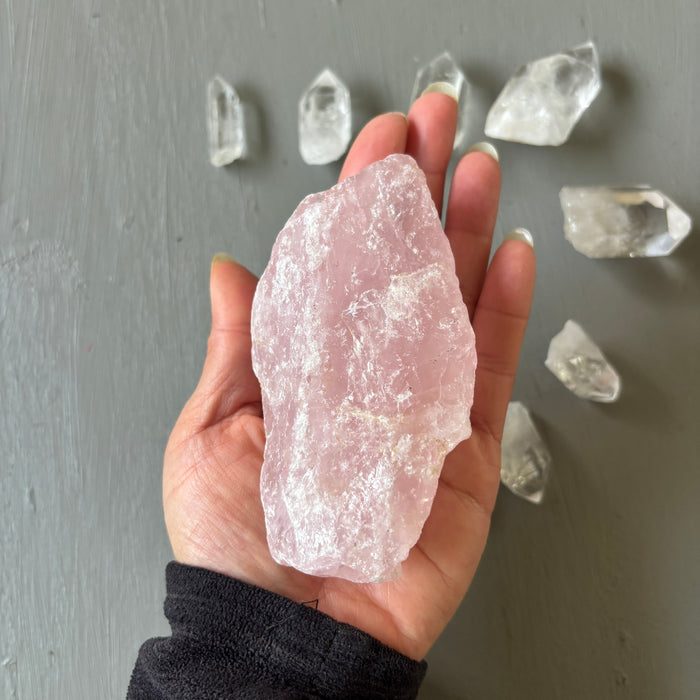 Heart Chakra Raw Crystal Love Set: 13 Quartz, Rose, Amethyst