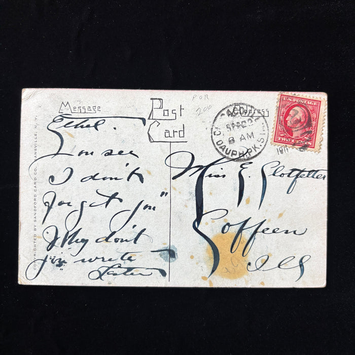 Antique Postcard 1911 Chicago Illinois Comic Relationship Why Don't You Write