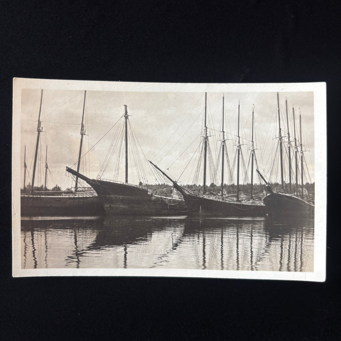 Vintage Postcard RPPC Wiscasset Ghost Ships Maritime Wiscasset Maine New England