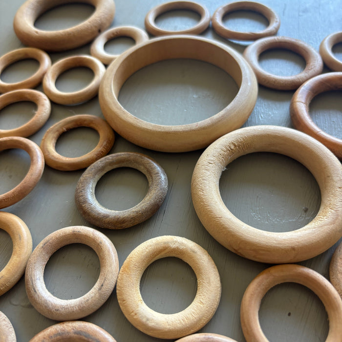 Display Stand Bundle: 51 Wood Rings for Balls, Eggs, Stones