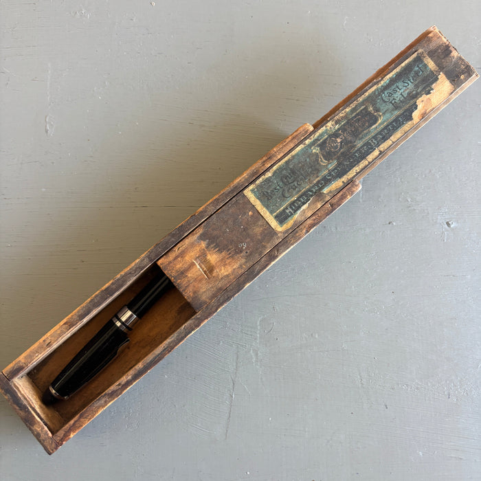 Wand Box Vintage Wood Sliding Display Case for Crystals
