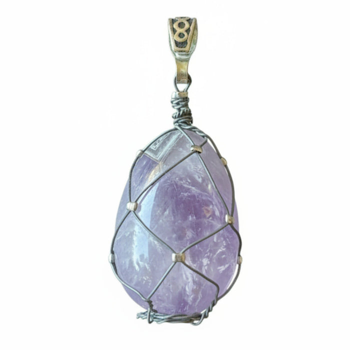 Amethyst Pendant Purple Gemstone Egg Portable Charm