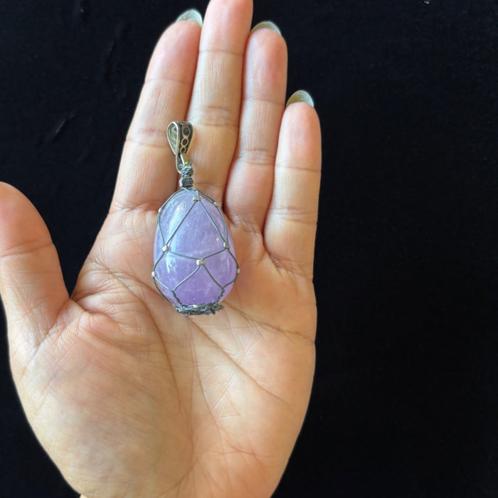 Amethyst Pendant Purple Gemstone Egg Portable Charm