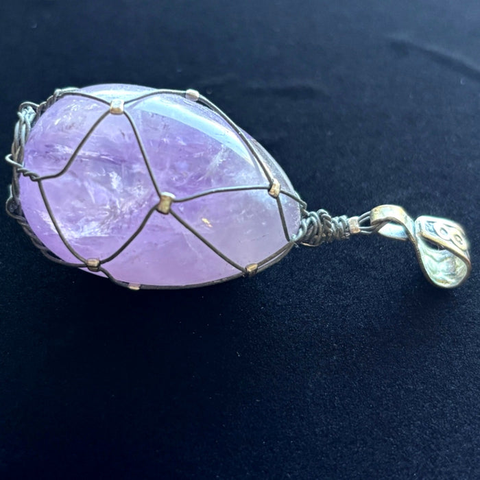 Amethyst Pendant Purple Gemstone Egg Portable Charm