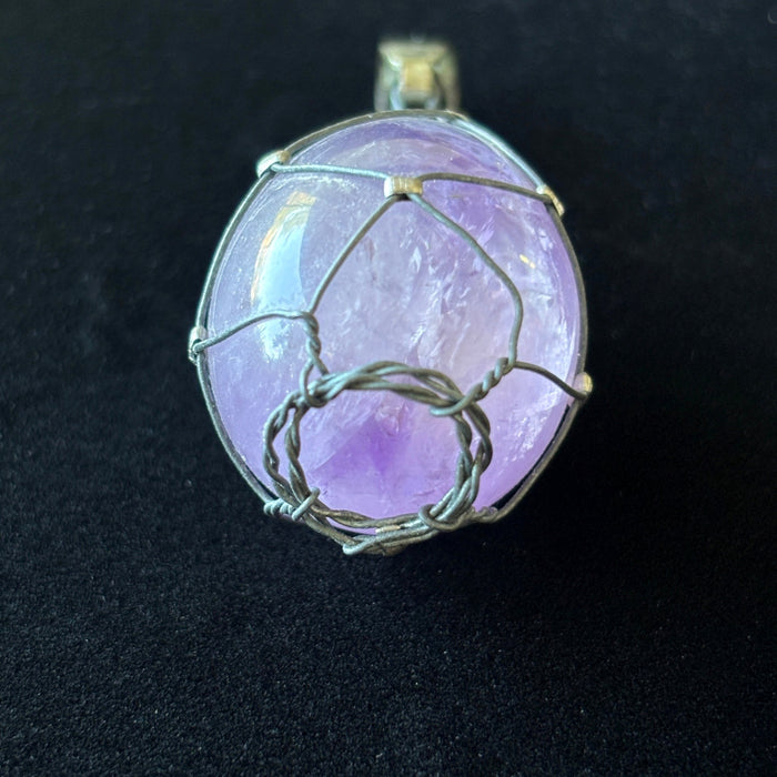 Amethyst Pendant Purple Gemstone Egg Portable Charm