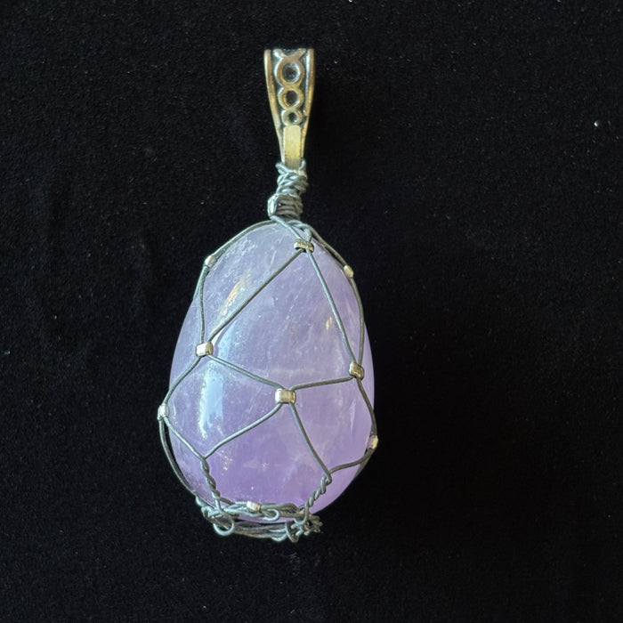 Amethyst Pendant Purple Gemstone Egg Portable Charm