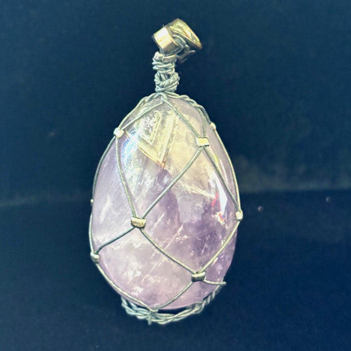 Amethyst Pendant Purple Gemstone Egg Portable Charm