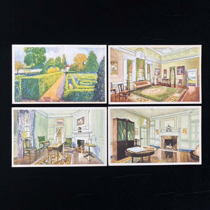 Vintage Postcard Lot George Washington Mansion Garden Art Deco Library Mt Vernon
