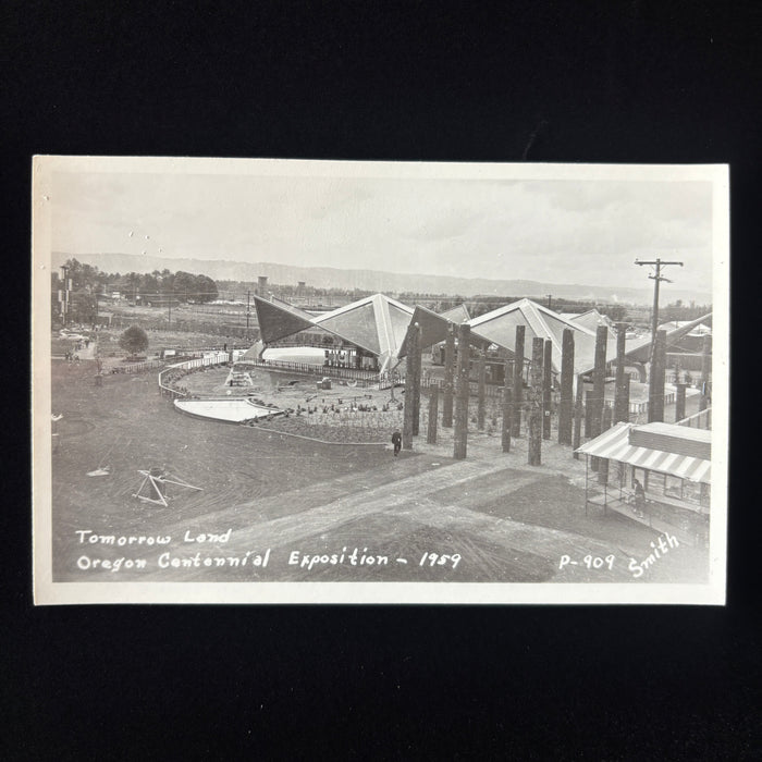 Vintage Postcard 1959 RPPC Tomorrow Land Oregon Centennial Expo Space Age Future