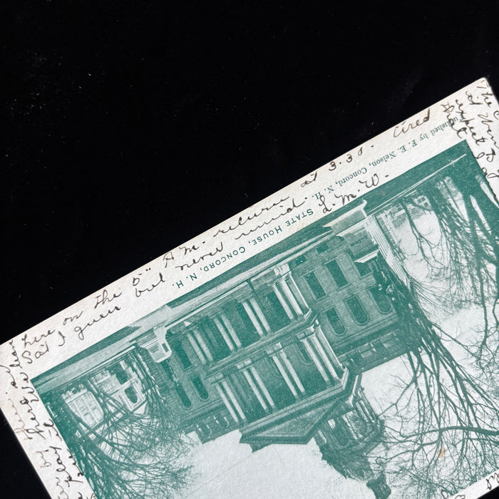 Antique Postcard 1908 Wentworth Eye Drama Social History State House Concord NH