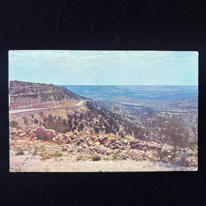 Vintage Postcard 1957 Rugged Texas Lancaster Hill Big Lake Rte 290 Road Trip