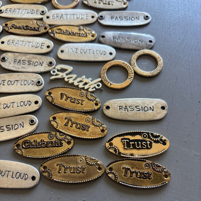 Metal Charm Bundle: Inspirational Gratitude Jewelry Making