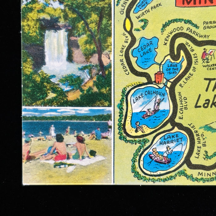 Vintage Postcard Lot Minneapolis Minnesota Pictorial Map St Paul Capitol Hammon