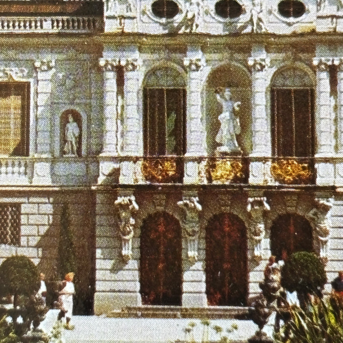 Vintage Postcard King Ludwig Gold Garden Fountain Lion Germany Castle Linderhof