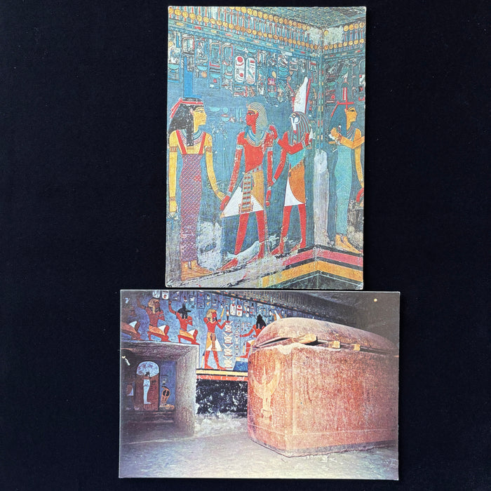 Vintage Postcard Lot King Ramses I Tomb Pharaoh Sarcophagus Egypt Mural Set