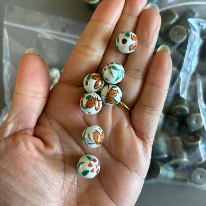 Ceramic Bead Bundle: Butterfly Blue Raku Jewelry Making