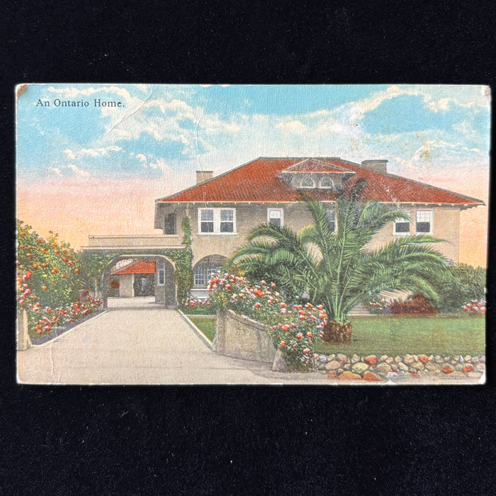 Vintage Postcard 1920s California Dream Ontario Home Orange Inland Empire