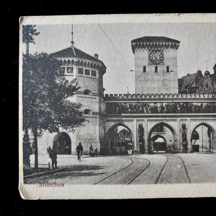 Antique Postcard 1900s Munich Germany Edwardian Street Life