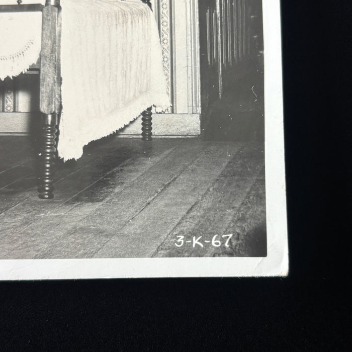 Vintage Postcard RPPC Lincoln Death Room Petersen House Washington DC Spool Bed