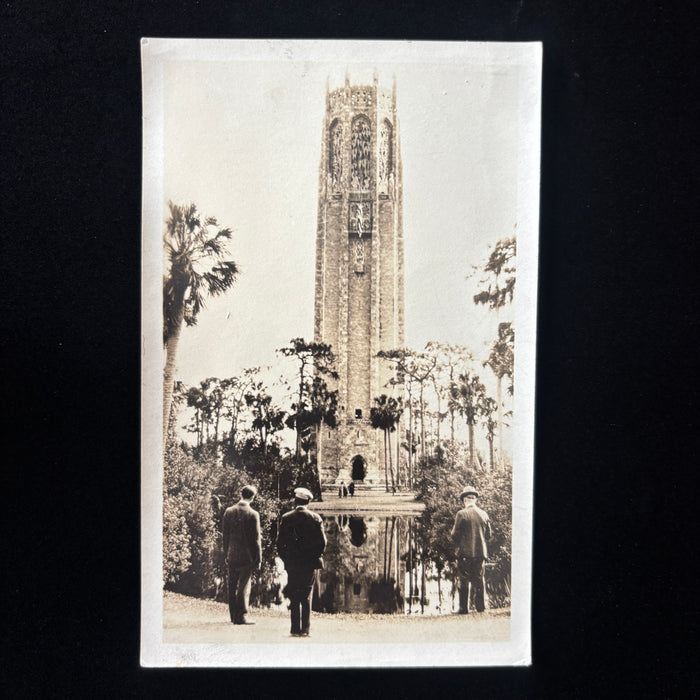 Vintage Postcard RPPC Musical Bells Bok Singing Tower Lake Wales Florida Pool