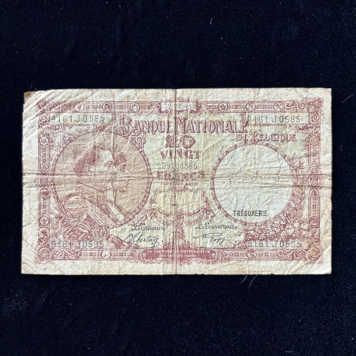 Vintage Banknote Set Belgian Francs Belgas Royal Portraits Bilingual Lot 3pc