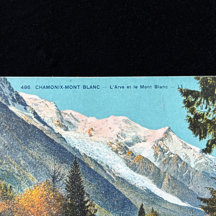 Vintage Postcard 1920s Chamonix Mont Blanc L’Arve River France Snow Mountains