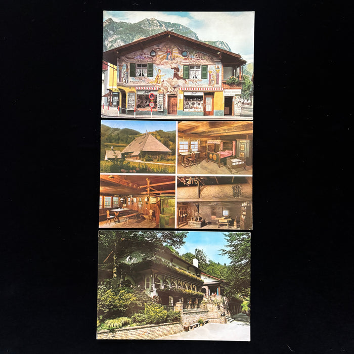 Vintage Postcard Lot Alpine Folk Art Architecture Cafe Restaurant Farm Germany
