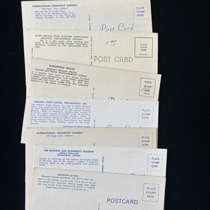 Vintage Postcard Lot Indiana Indianapolis State House Masonic Friendship Garden