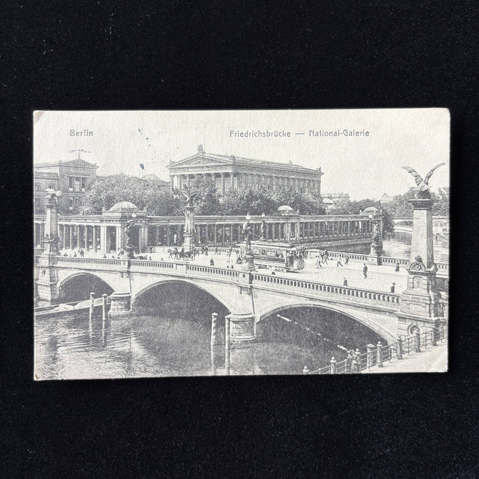 Antique Postcard 1913 Divorce Greeting Berlin Friedrichsbrucke Germania Stamp