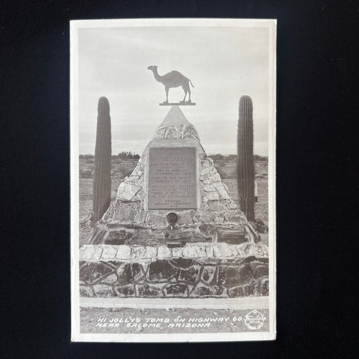 Vintage Postcard RPPC Hi Jolly Tomb Camel Pyramid Cactus Hwy 60 Salome Arizona