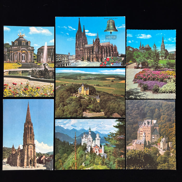 Vintage Postcard 7-Lot Germany Castles Cathedrals Neuschwanstein Eltz Ephemera