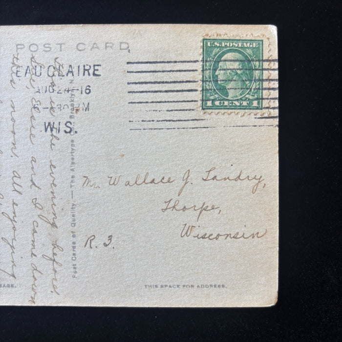 Antique Postcard 1916 Blow Horn Glen Nor High School Glenolden Norwood PA to WI